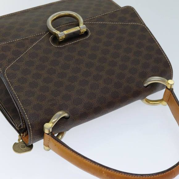 CELINE Macadam Canvas Hand Bag PVC Brown Auth 73012 - Picture 6 of 16